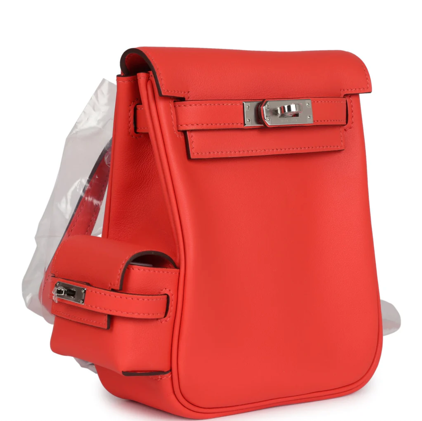 HERMES Kelly Jump Orange Field Cuir Swift Finition Palladié