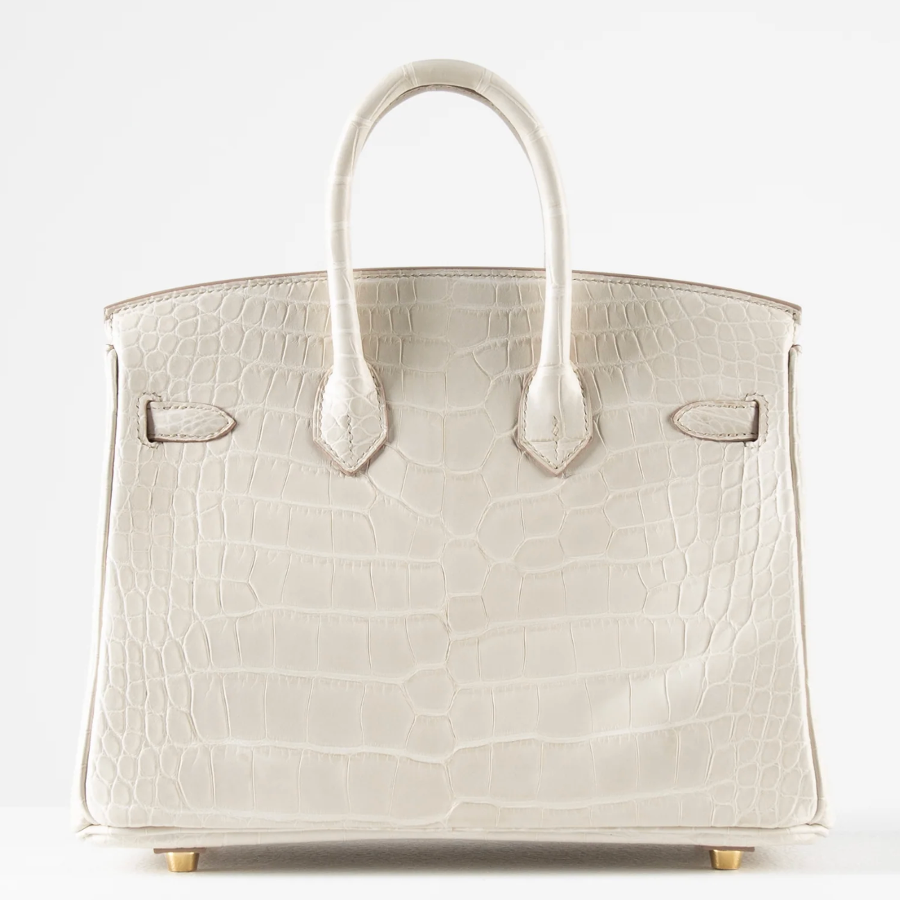 HERMES Birkin 25 Beton Matte Alligator Finition Or Jaune