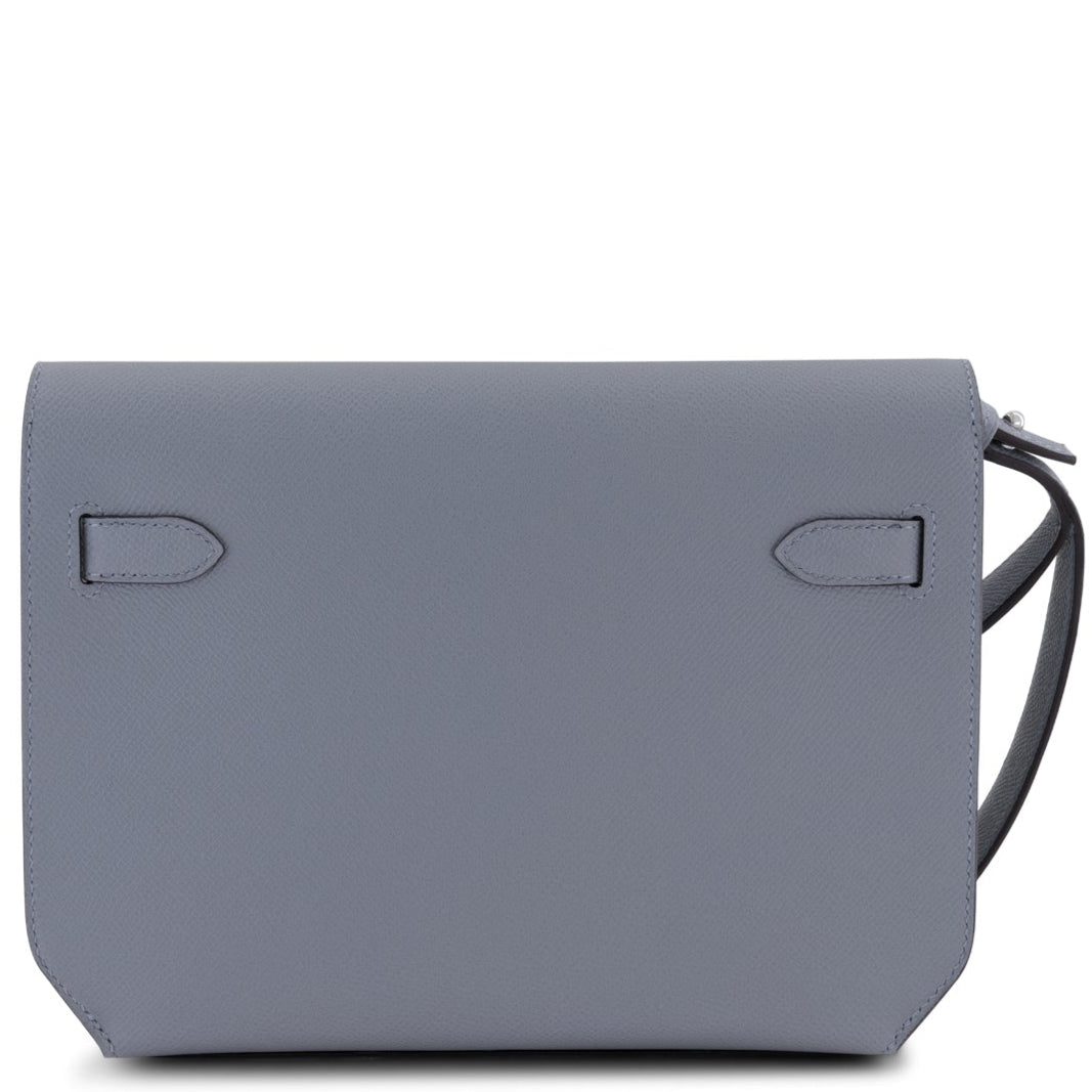 HERMES Kelly Depeche Gris Pantin Cuir Epsom Finition Palladié