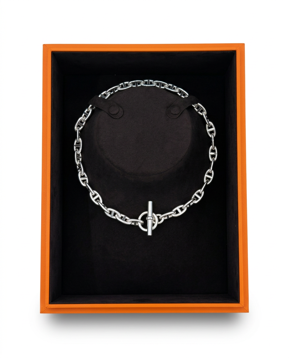 COLLIER HERMÈS CHAÎNE D’ANCRE GRAND MODÈLE 35 CM