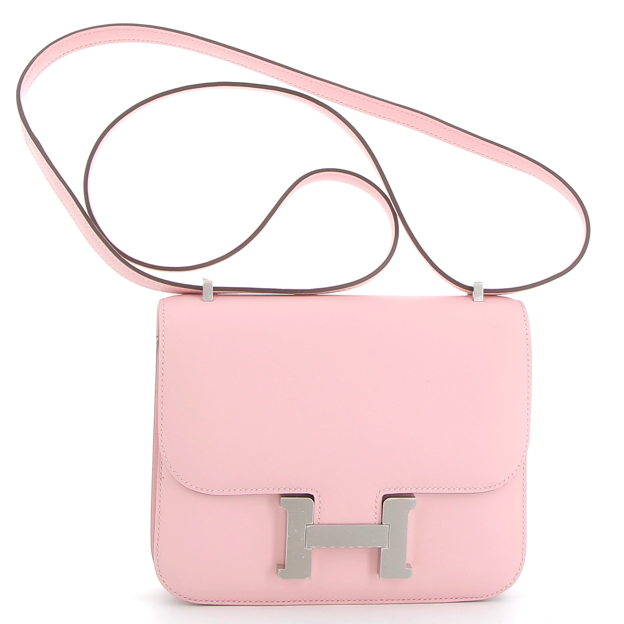 HERMES Constance 18 Rose Sakura Cuir Swift Finition Palladié