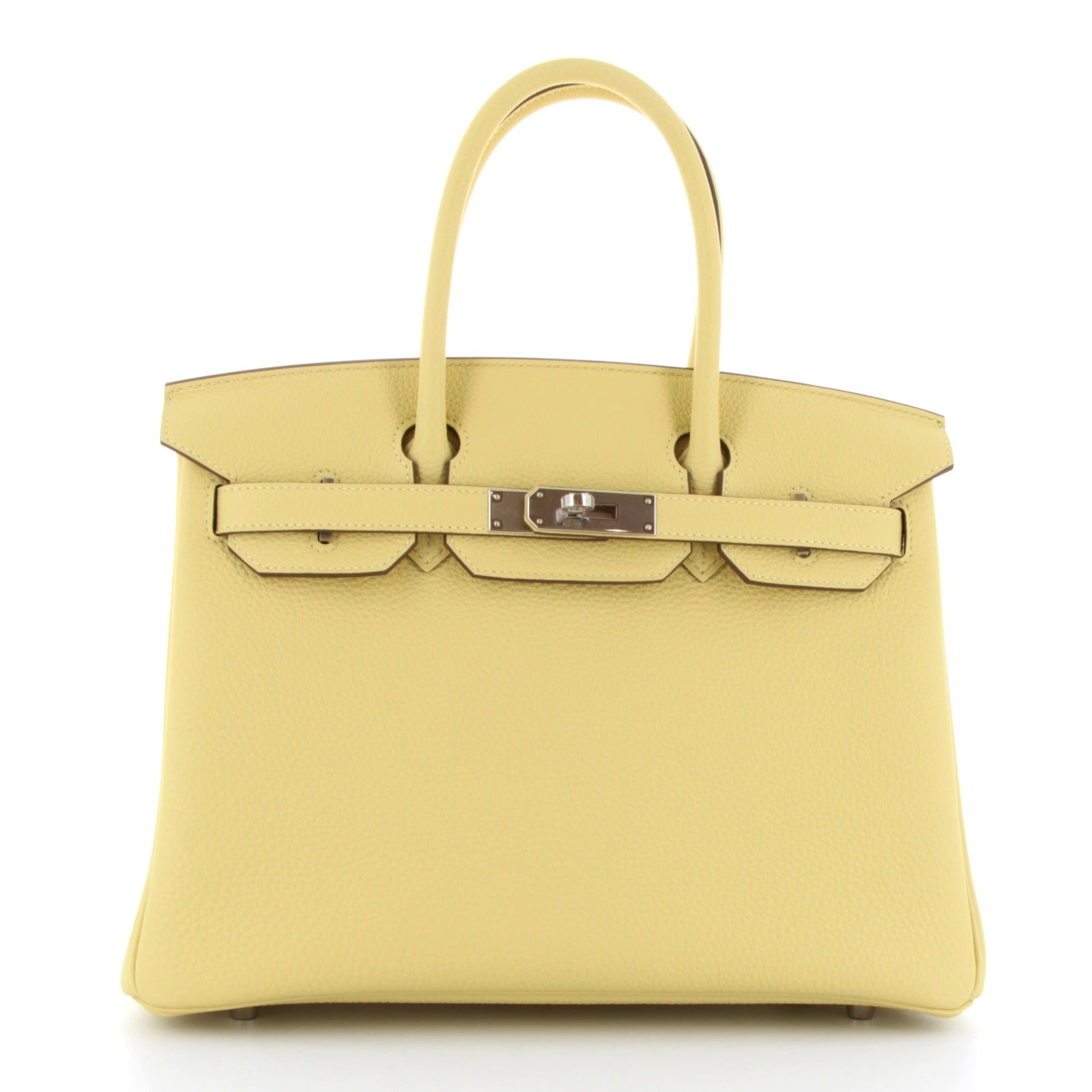 Birkin 30 Jaune Poussiere Finition Palladié