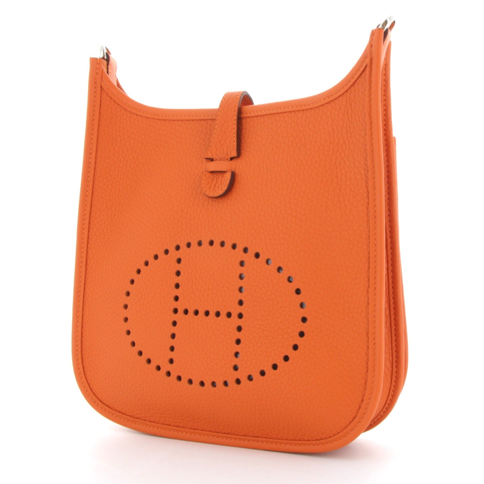 HERMES Evelyne 23 Orange Clemence Finition Palladié