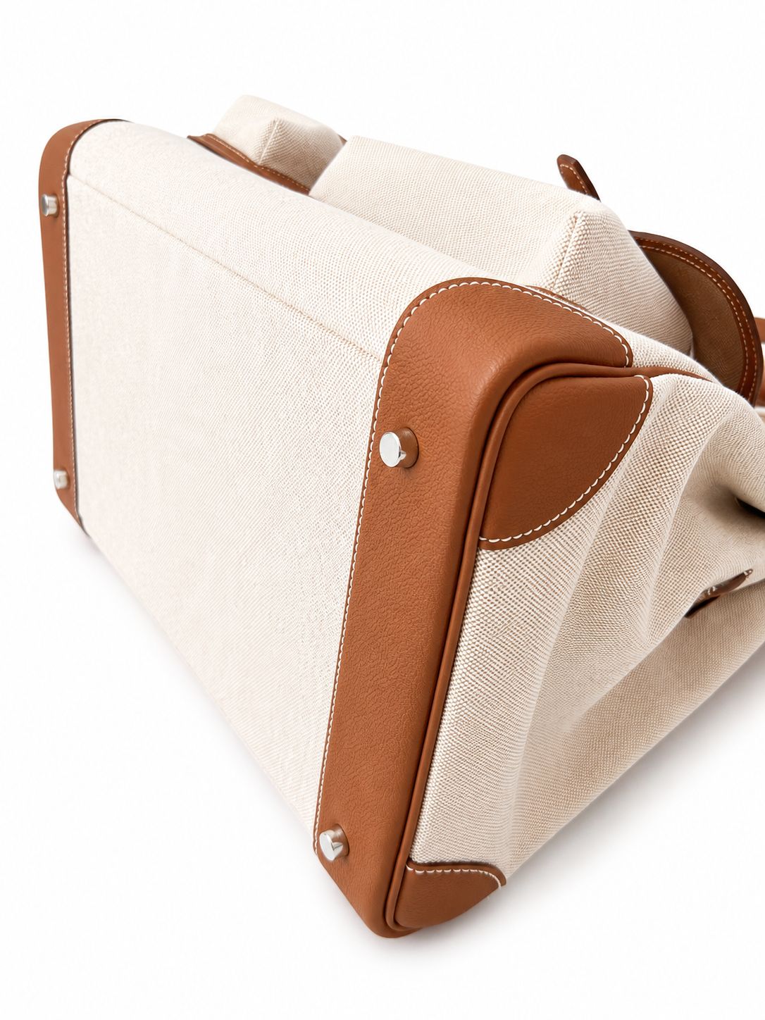 HERMÈS HAC 40 CARGO GOLD TOGO & TOILE FINITION PALLADIÉ ÉDITION LIMITÉE