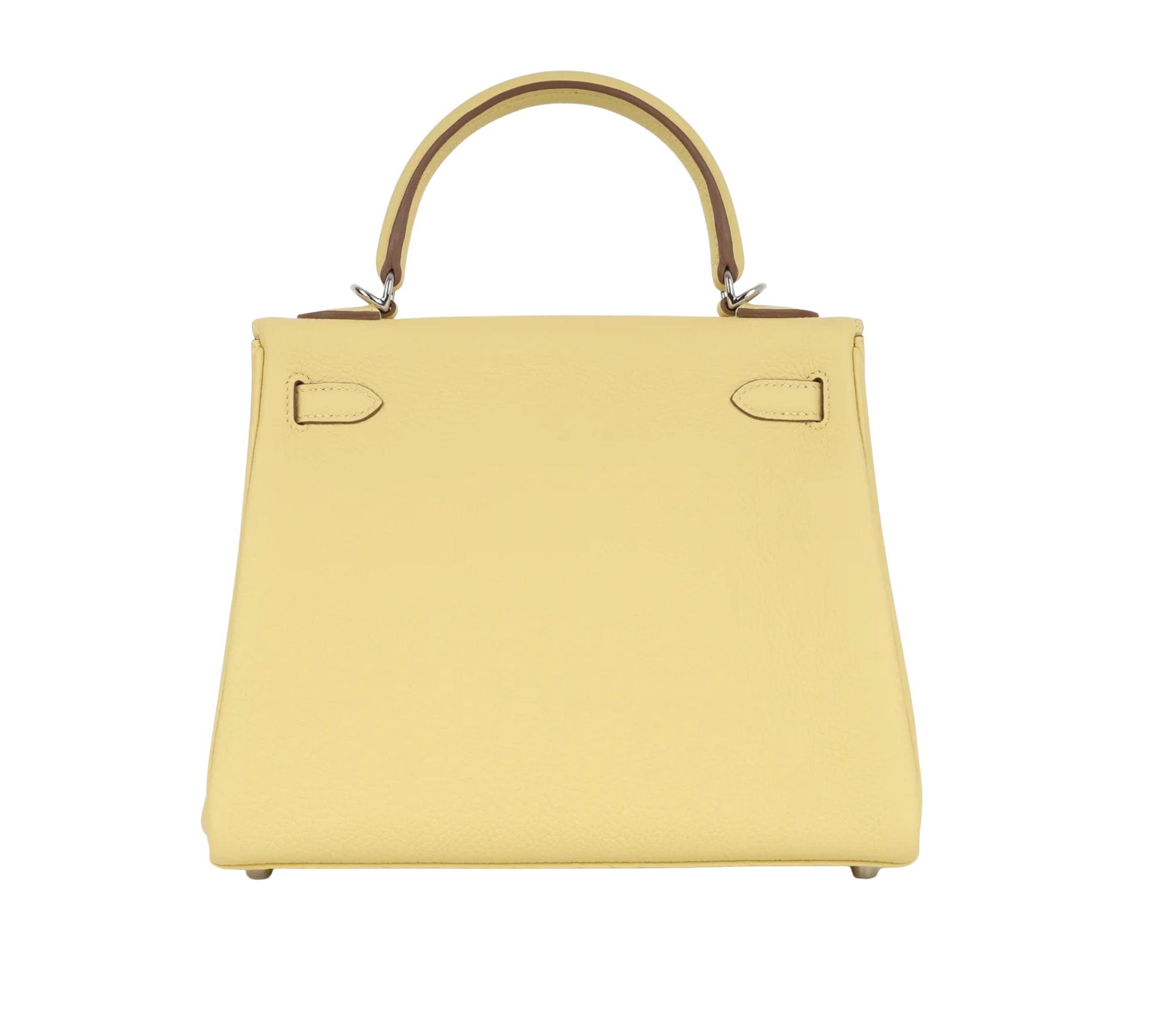 HERMES Kelly 25 Jaune Poussin Veau Togo Finition Palladié