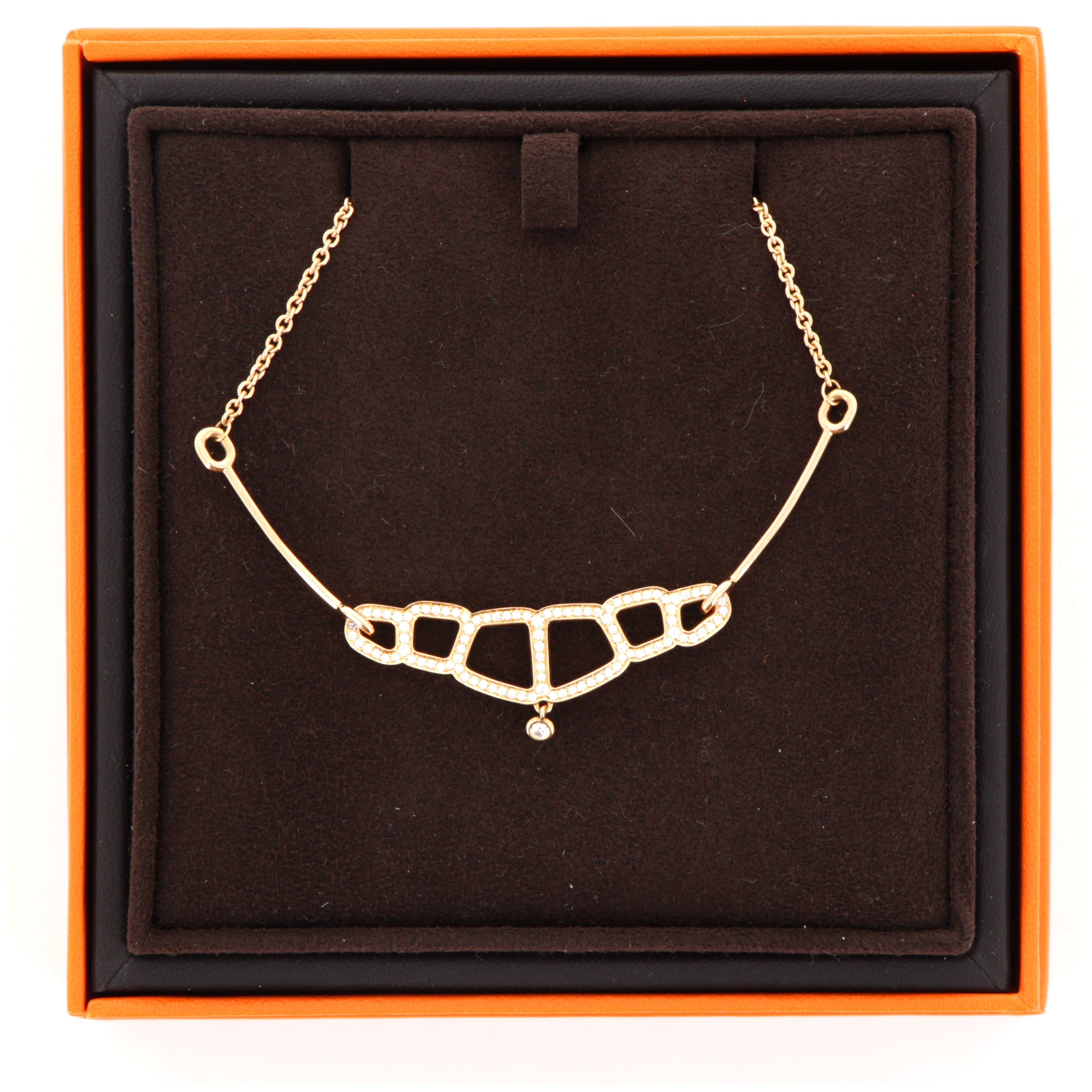 HERMES Collier Niloticus Ombre Rose et Diamant