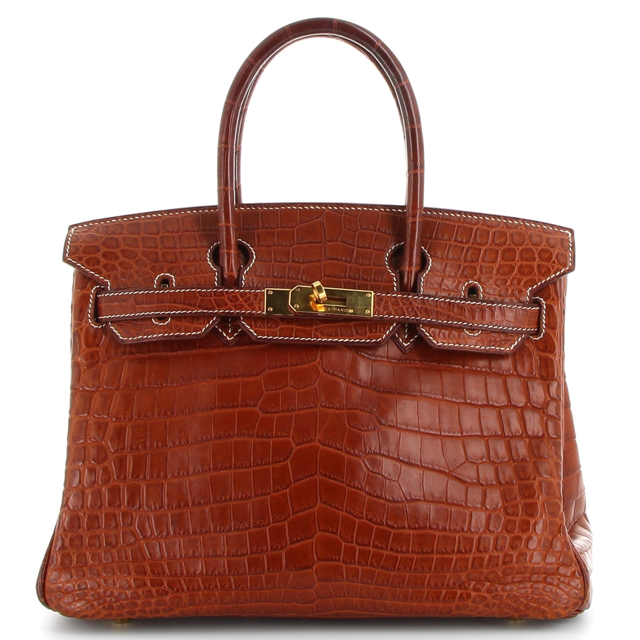 HERMÈS Birkin 30 Fauve Crocodile Matt Finition Or jaune
