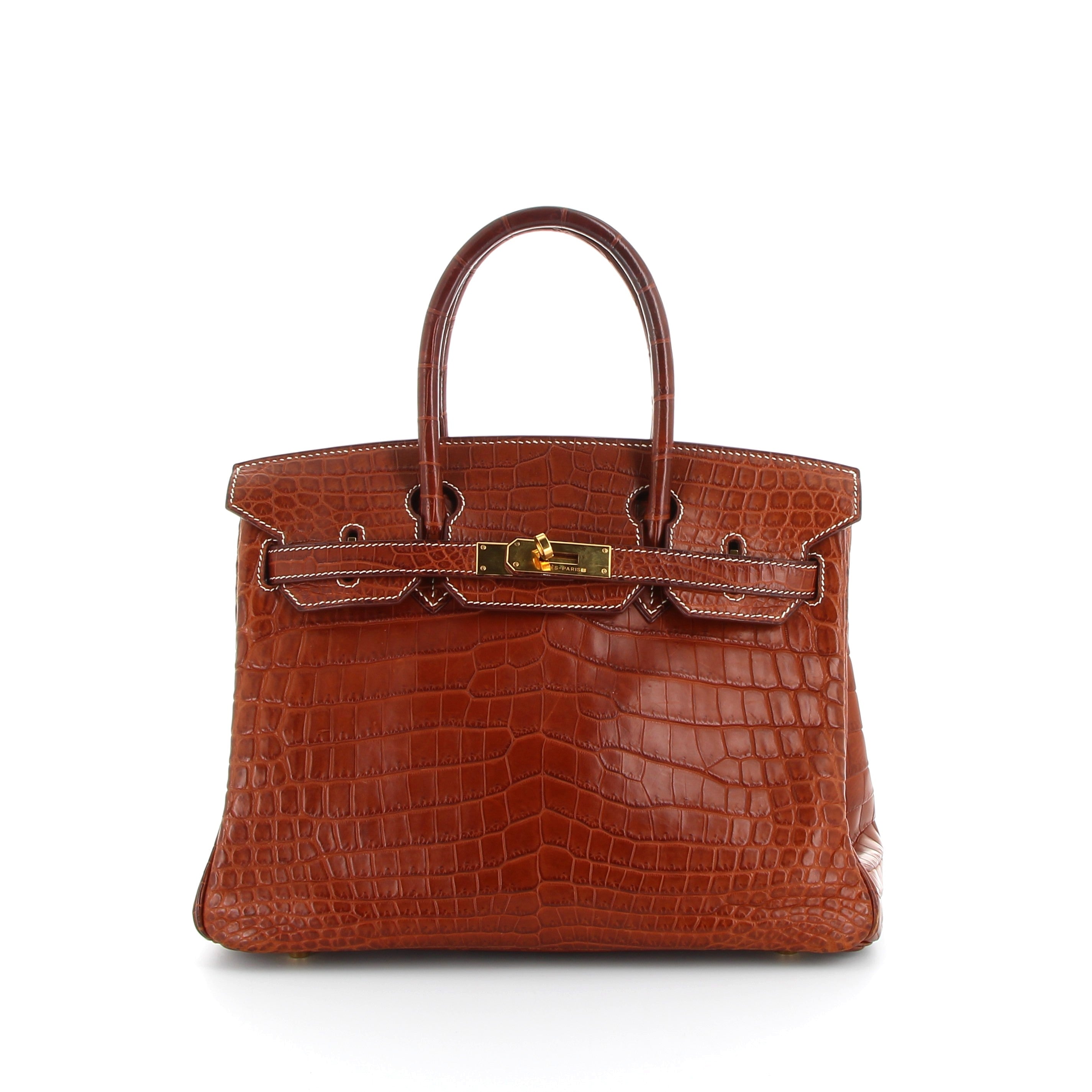HERMÈS Birkin 30 Fauve Crocodile Matt Finition Or jaune