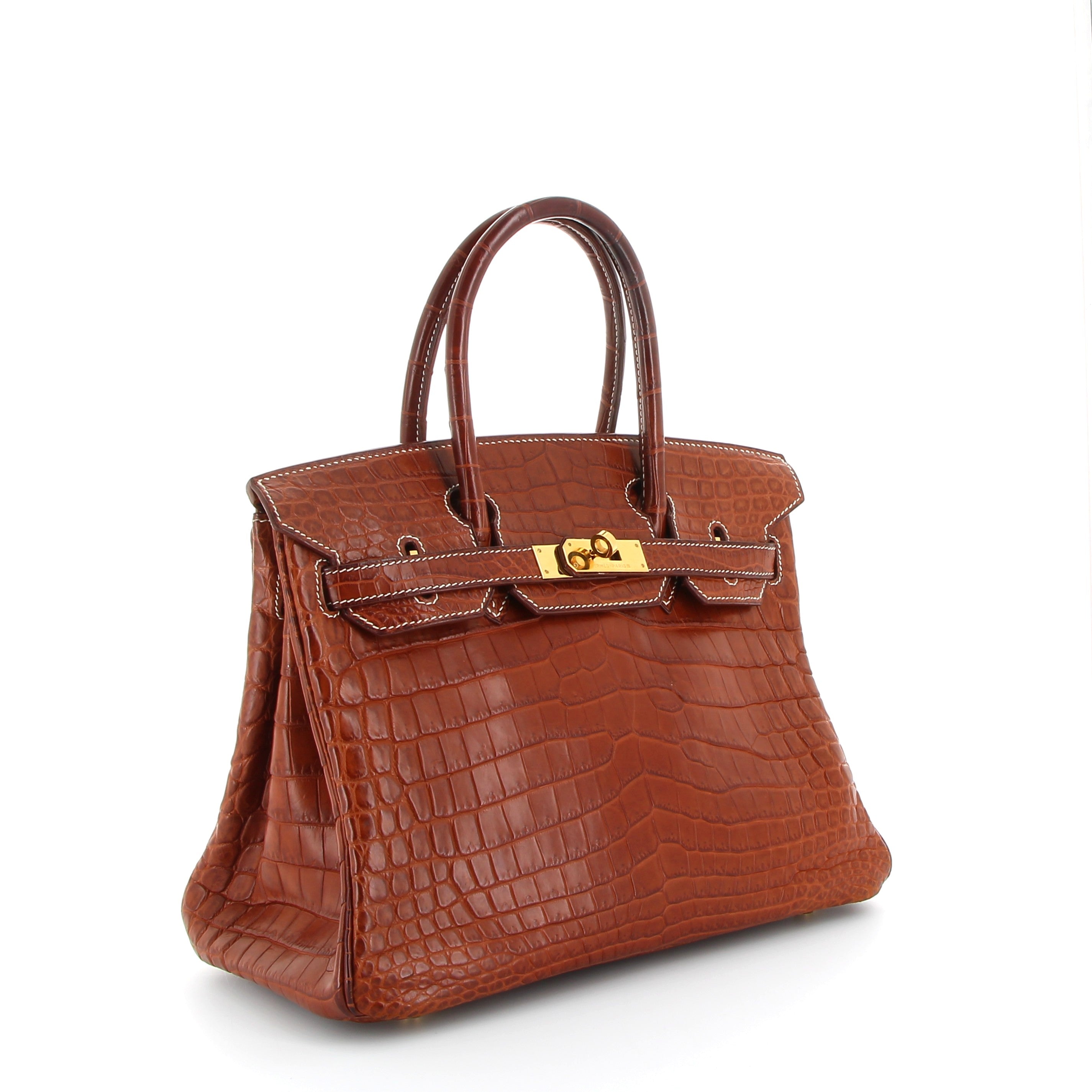 HERMÈS Birkin 30 Fauve Crocodile Matt Finition Or jaune