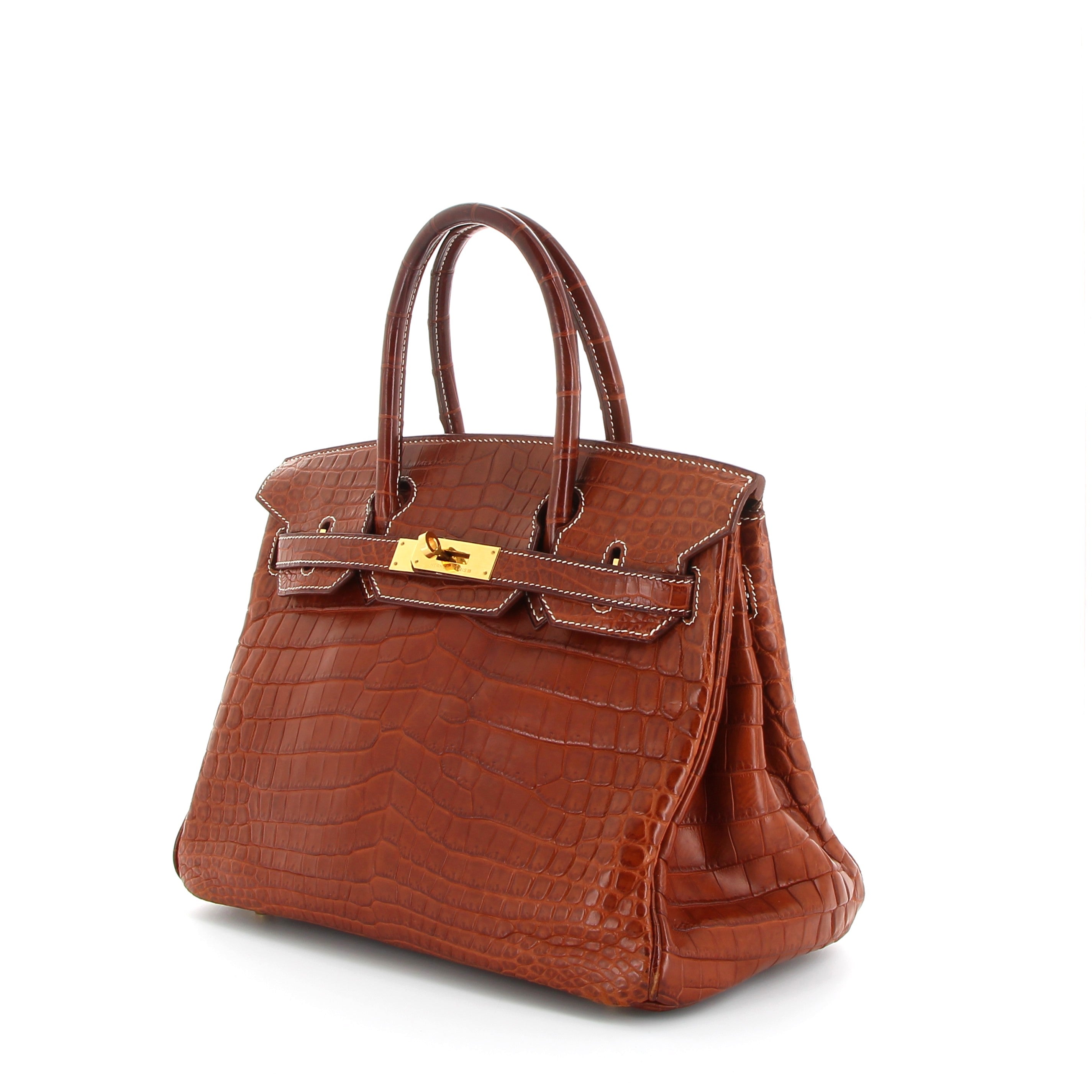 HERMÈS Birkin 30 Fauve Crocodile Matt Finition Or jaune