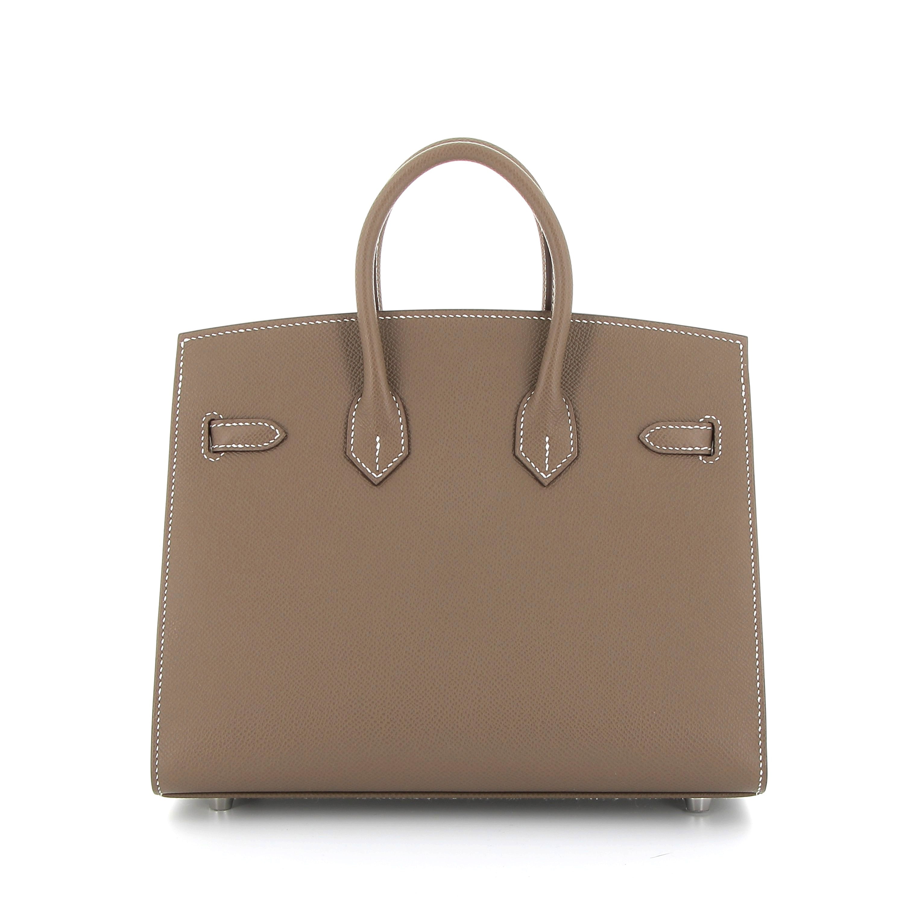 HERMES Birkin 25 Etoupe Epsom Sellier Finition Or Jaune