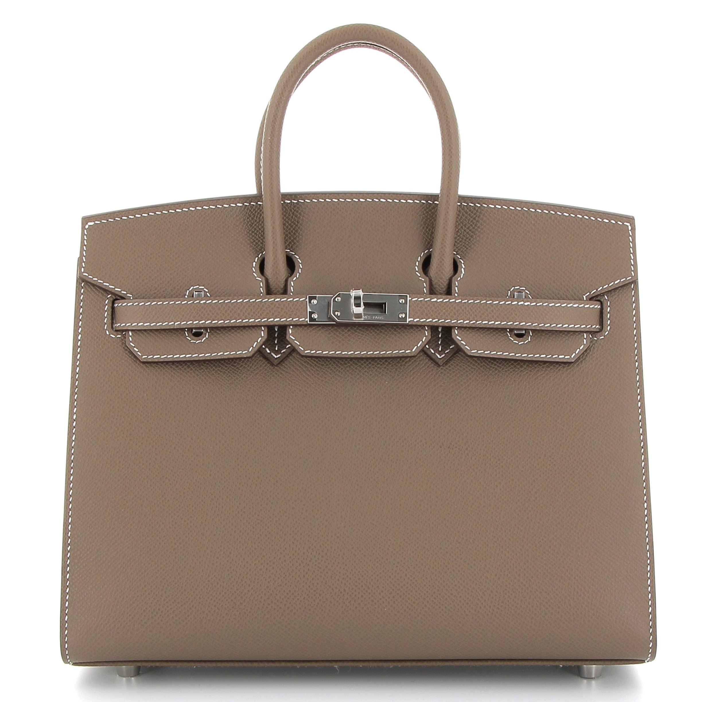 HERMES Birkin 25 Etoupe Epsom Sellier Finition Or Jaune