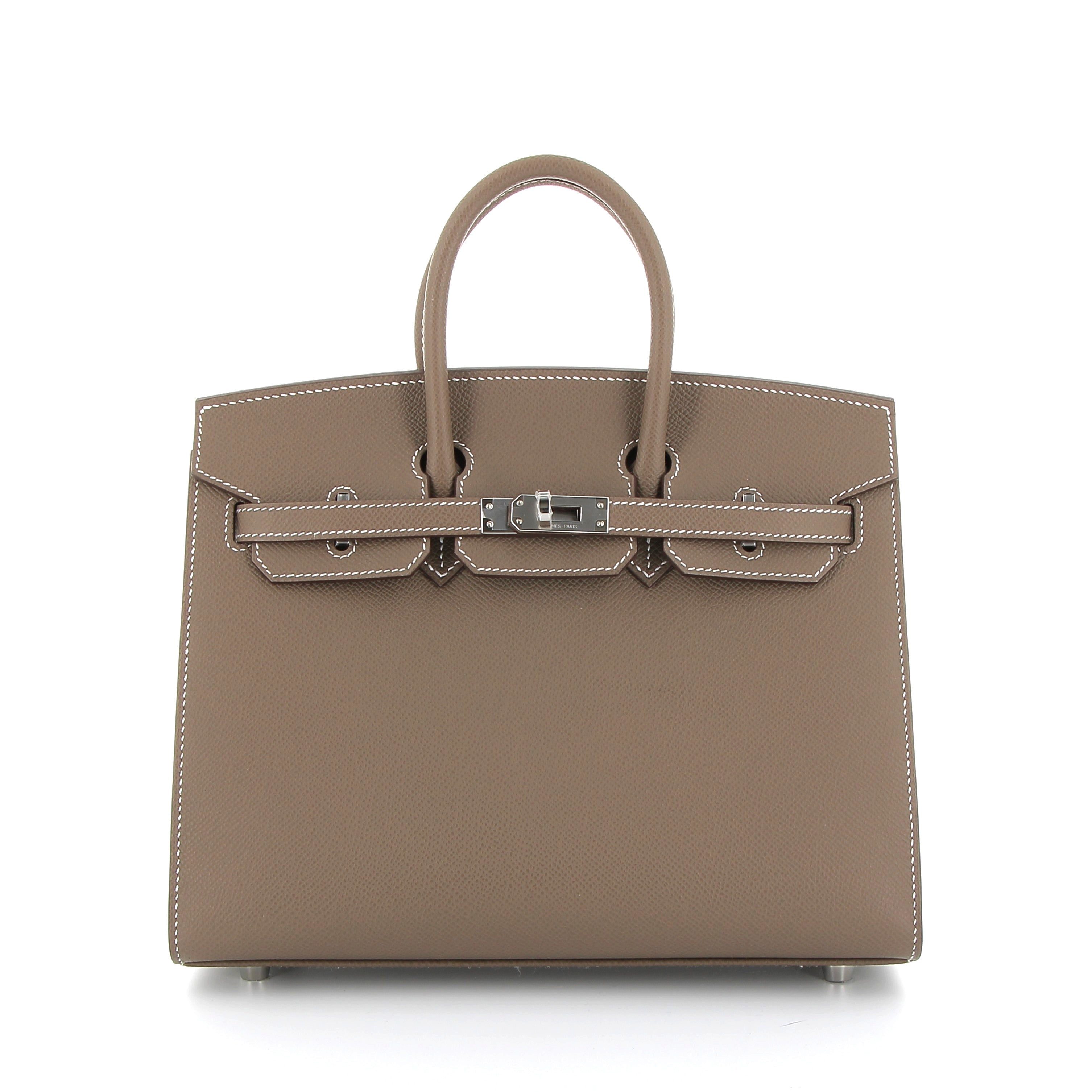HERMES Birkin 25 Etoupe Epsom Sellier Finition Or Jaune