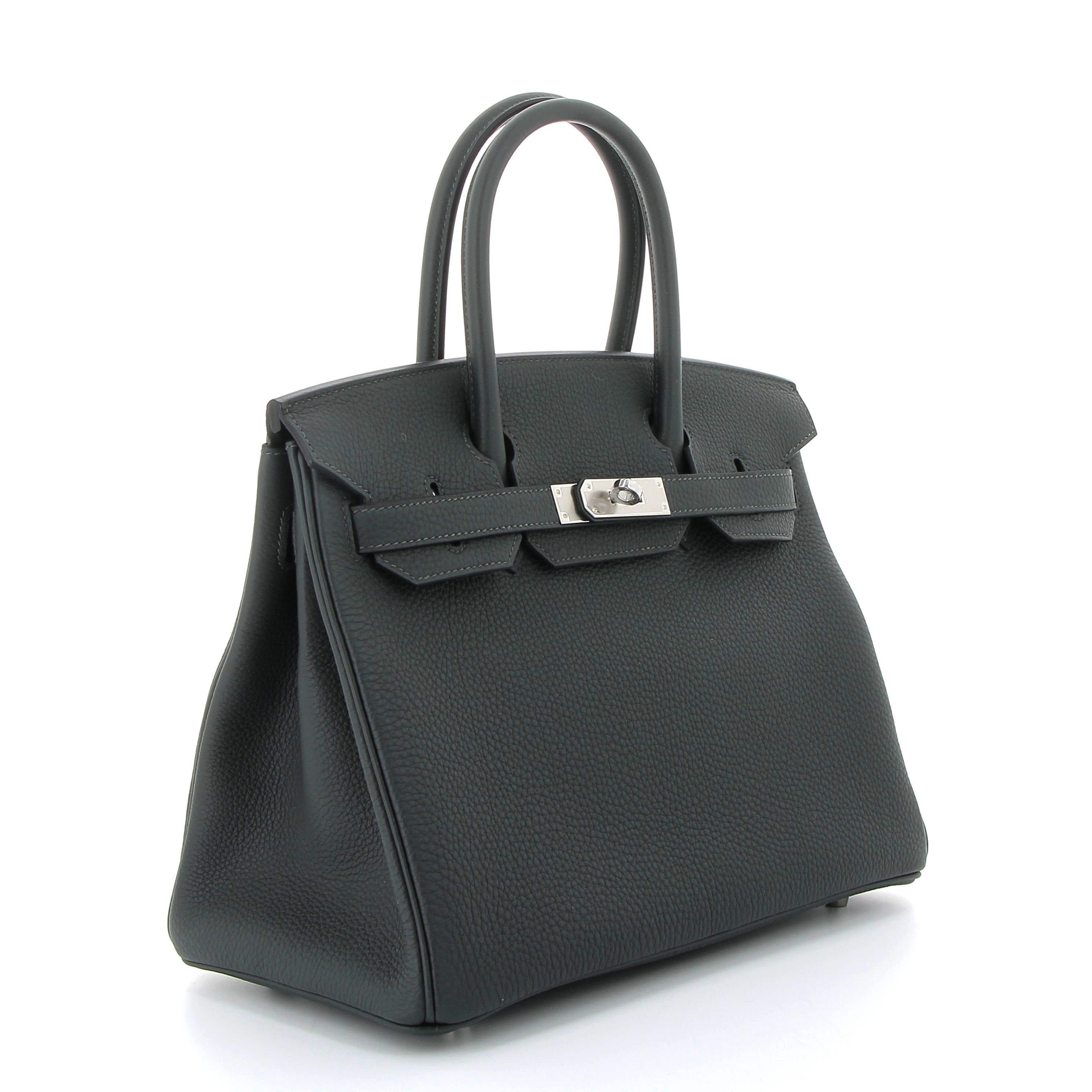 HERMES Birkin 30 Togo Noir Finition Palladié