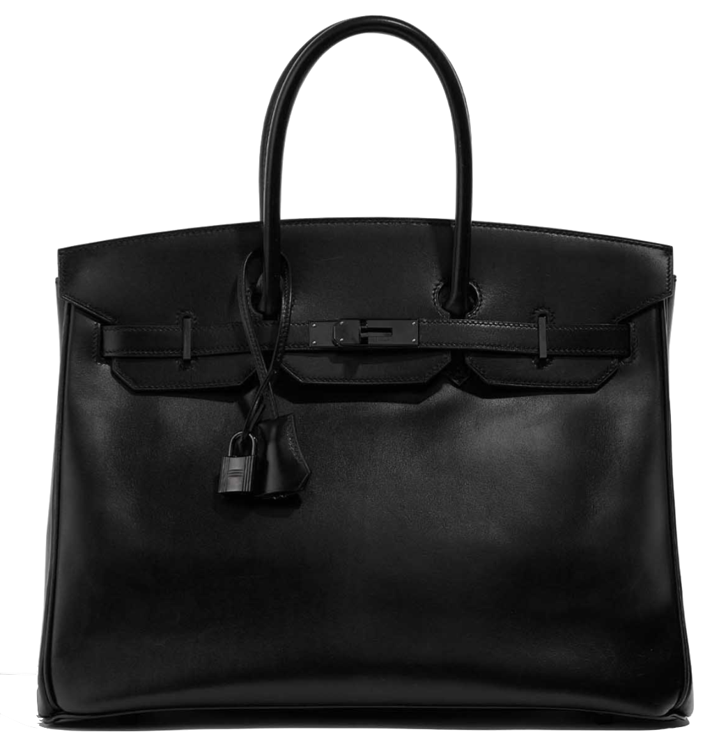 HERMES Birkin 35 So Black Cuir Box Finition Noir