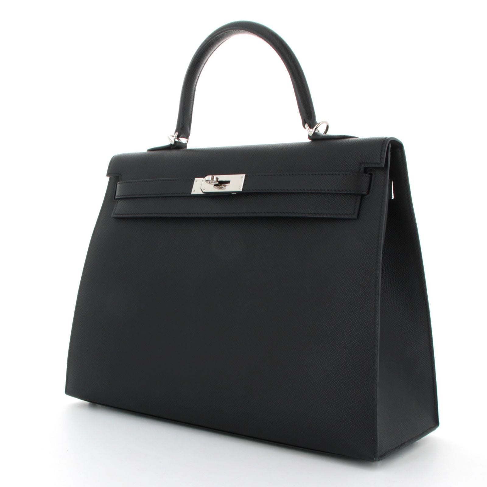 HERMÈS Kelly 25 Noir Epsom Leather Palladium Hardware