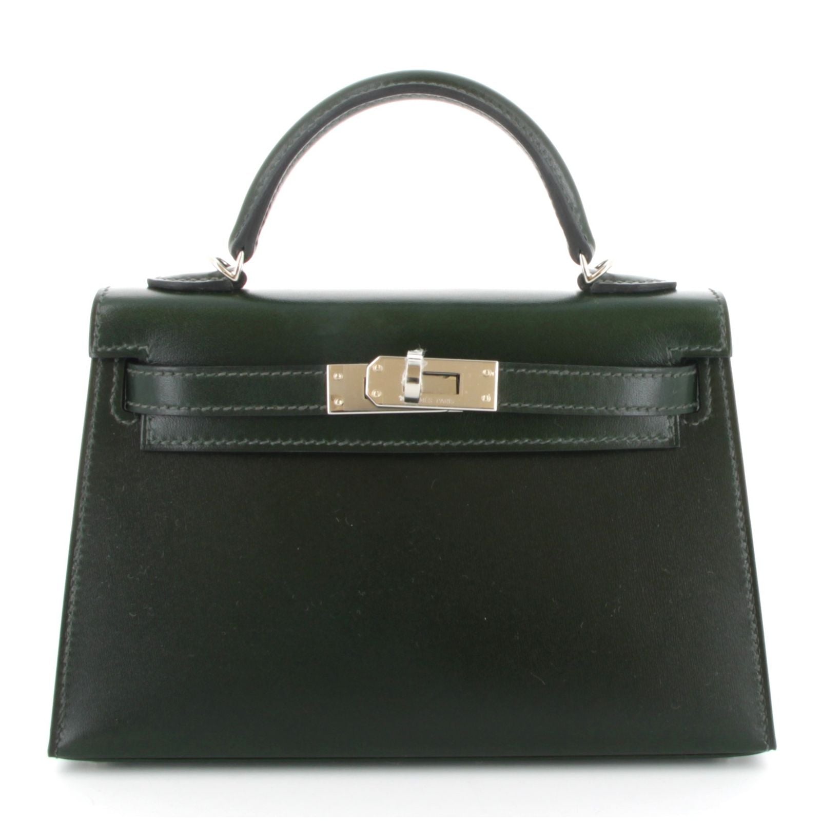 HERMÈS KELLY 20 VERT FONCÉ BOX FINITION PALLADIÉ