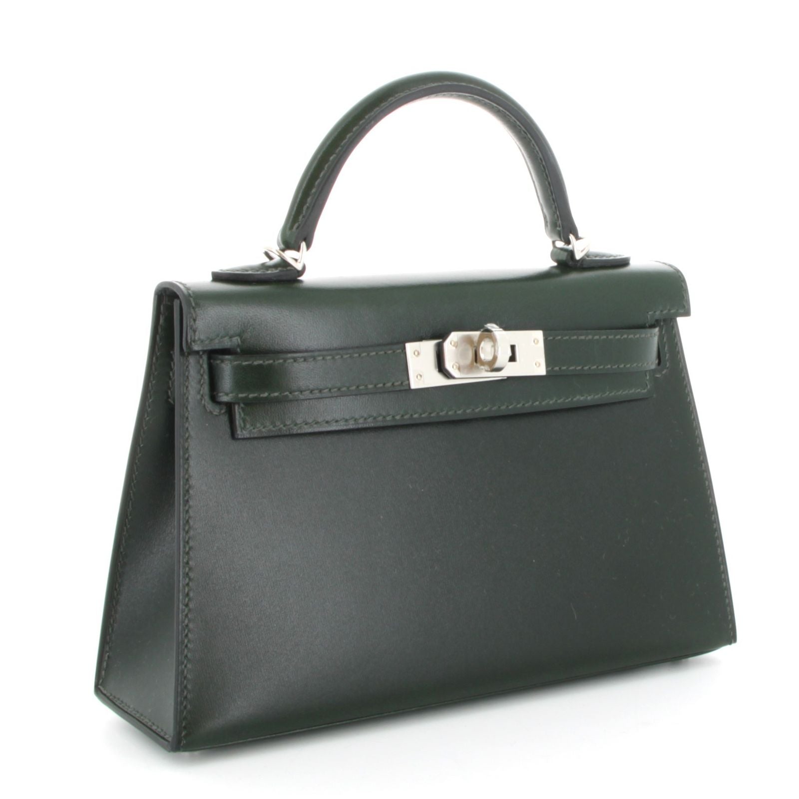 HERMÈS KELLY 20 VERT FONCÉ BOX FINITION PALLADIÉ