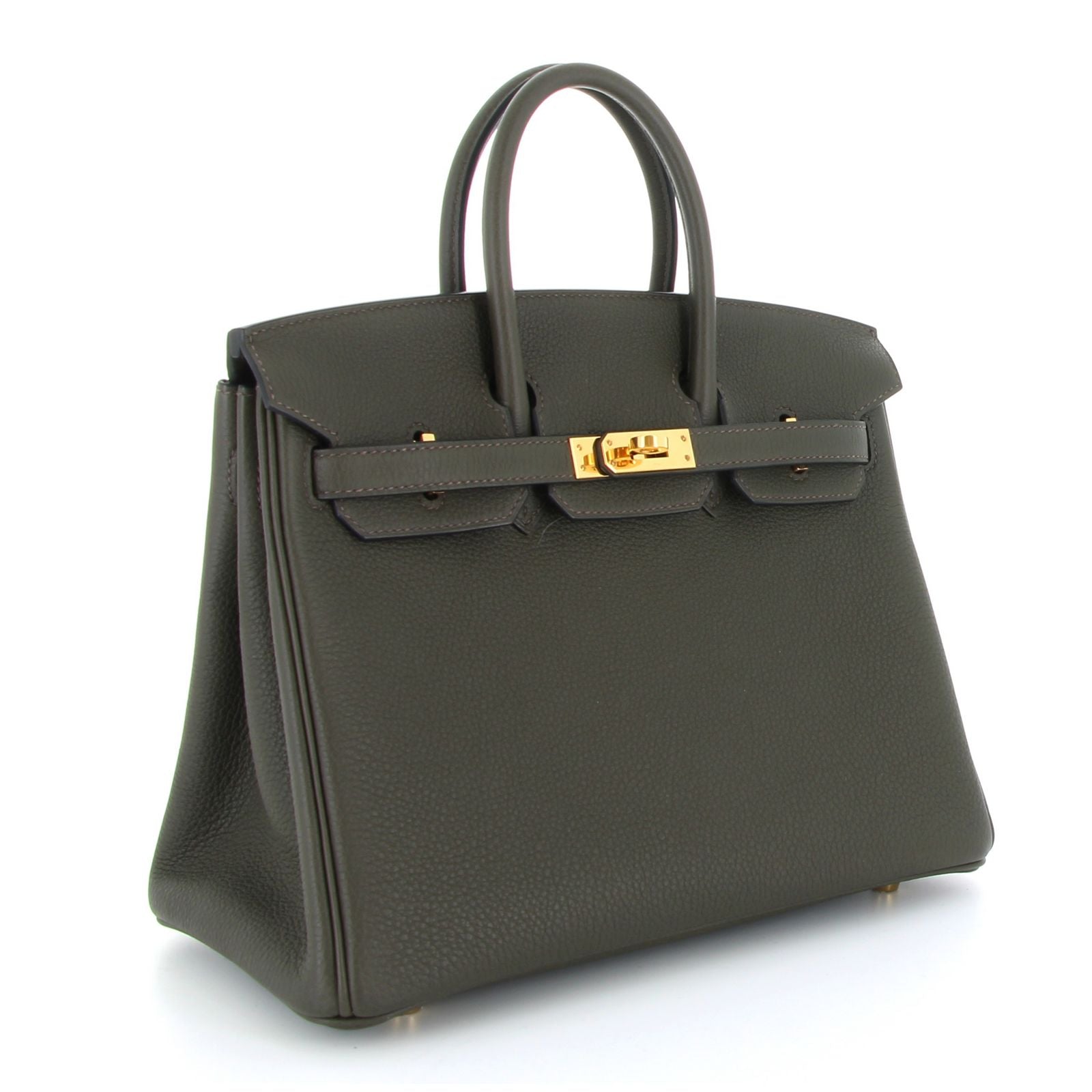 Hermes Birkin 25 Vert De Gris Togo Or Jaune