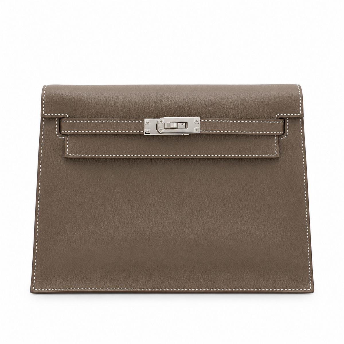 HERMÈS KELLY DANSE ÉTOUPE EVERCOLOR FINITION PALLADIUM