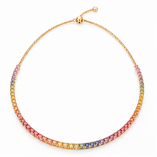 HELENA JOY COLLIER EN DIAMANTS RIVIÈRE RAINBOW