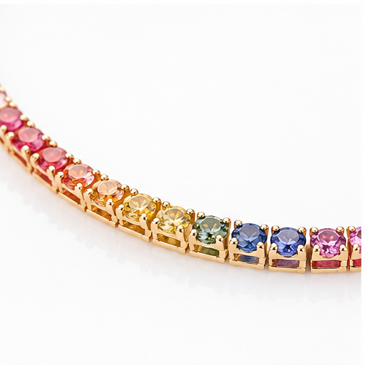 HELENA JOY COLLIER EN DIAMANTS RIVIÈRE RAINBOW