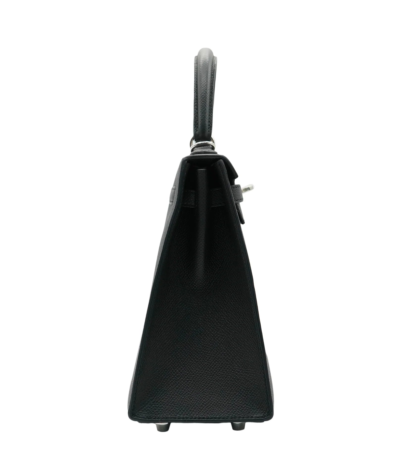 HERMES Kelly 25 Noir Cuir Epsom Finition Palladié