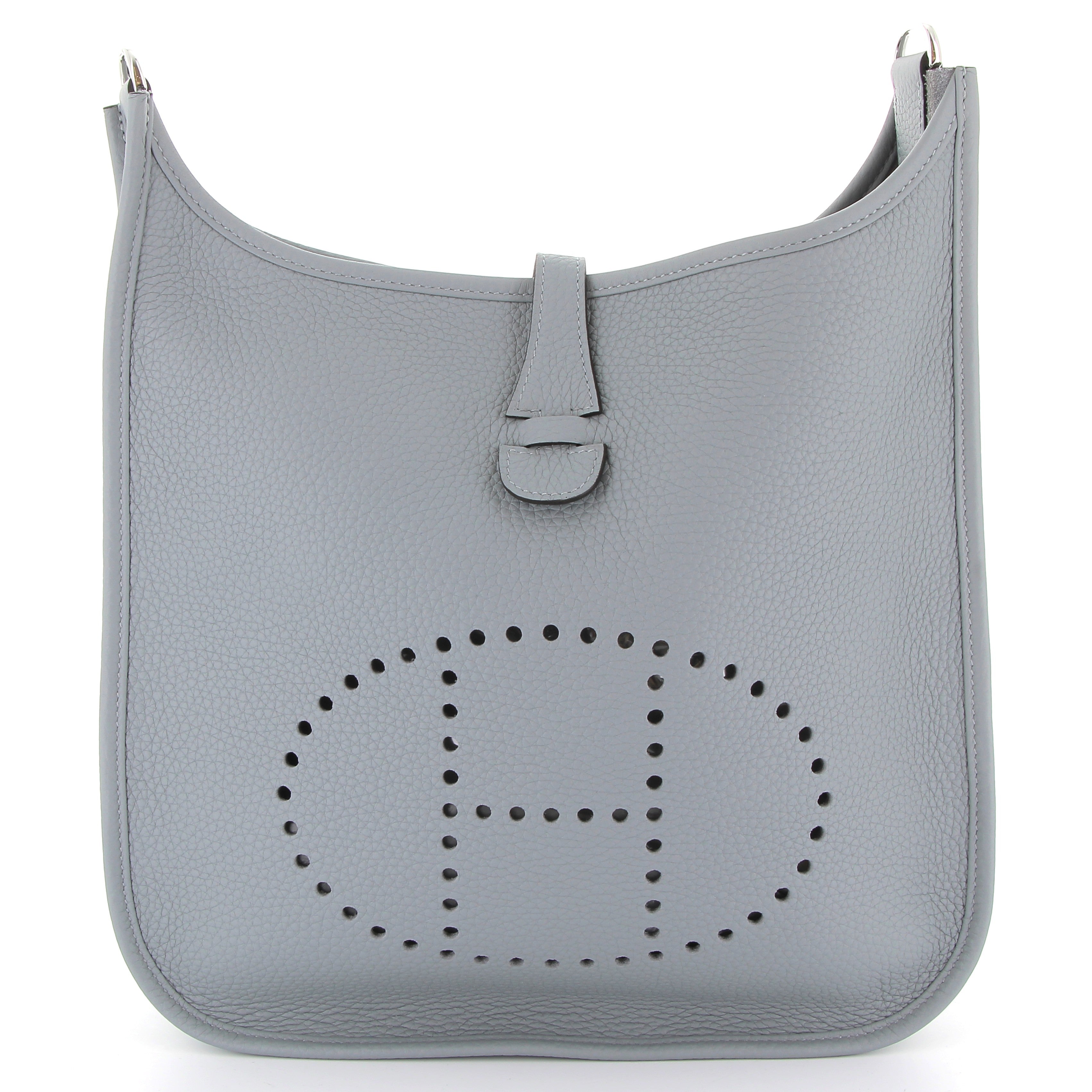 HERMES Evelyne 29 Gris Pantin Cuir Taurillon Clemence Finition Palladié