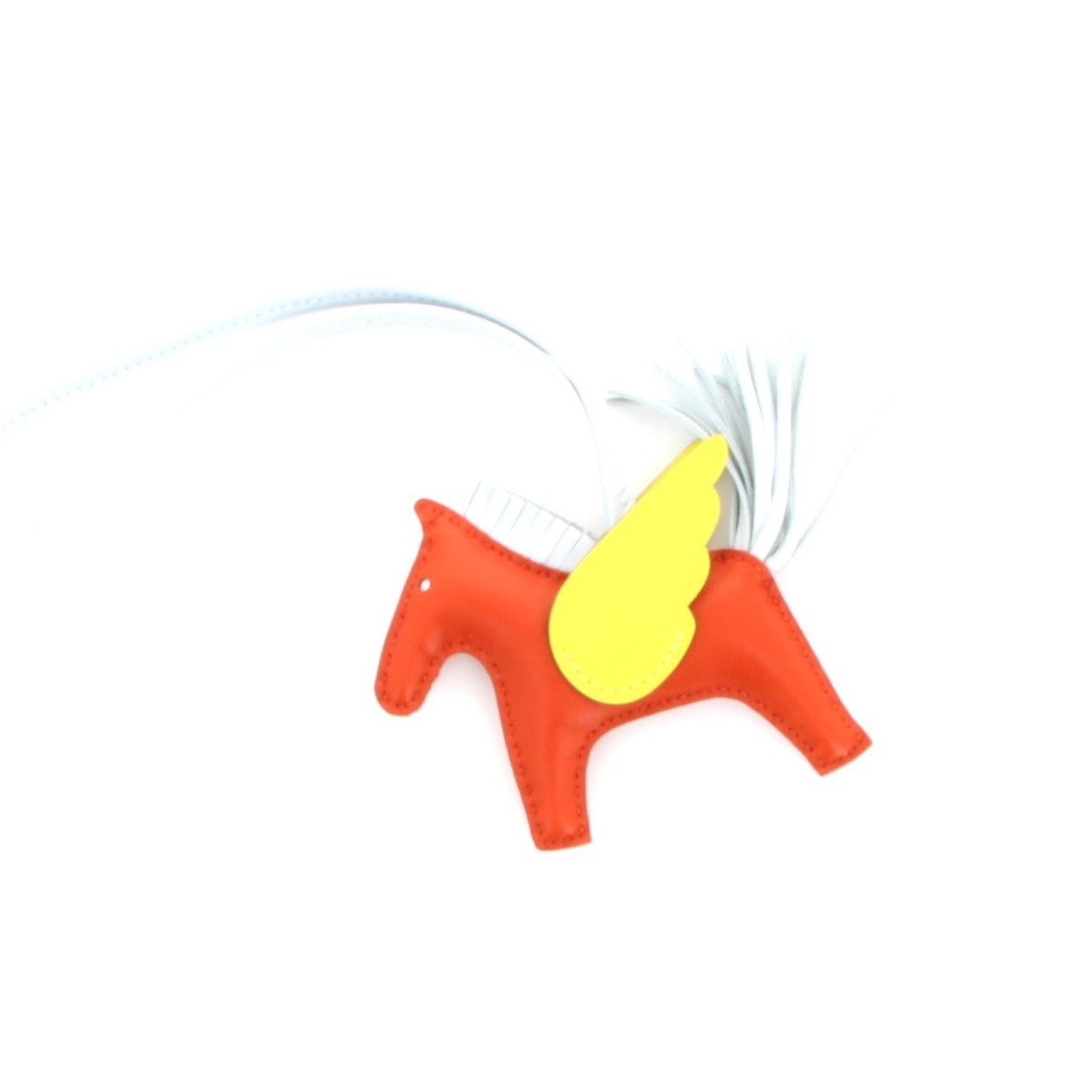 HERMES Charms Pegasus Bleu Bume/Organe Cuir Agneau Milo