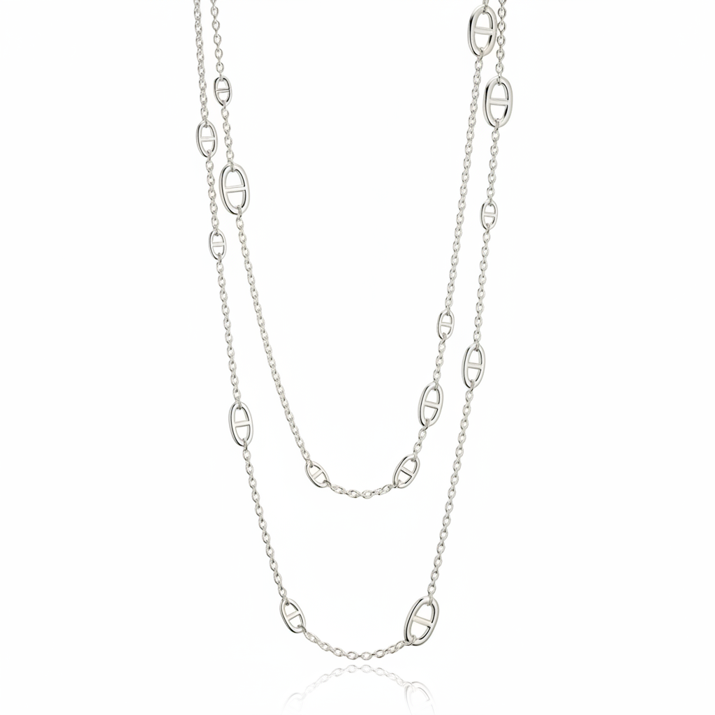 HERMES Collier Farandole 160cm Argent 925/1000