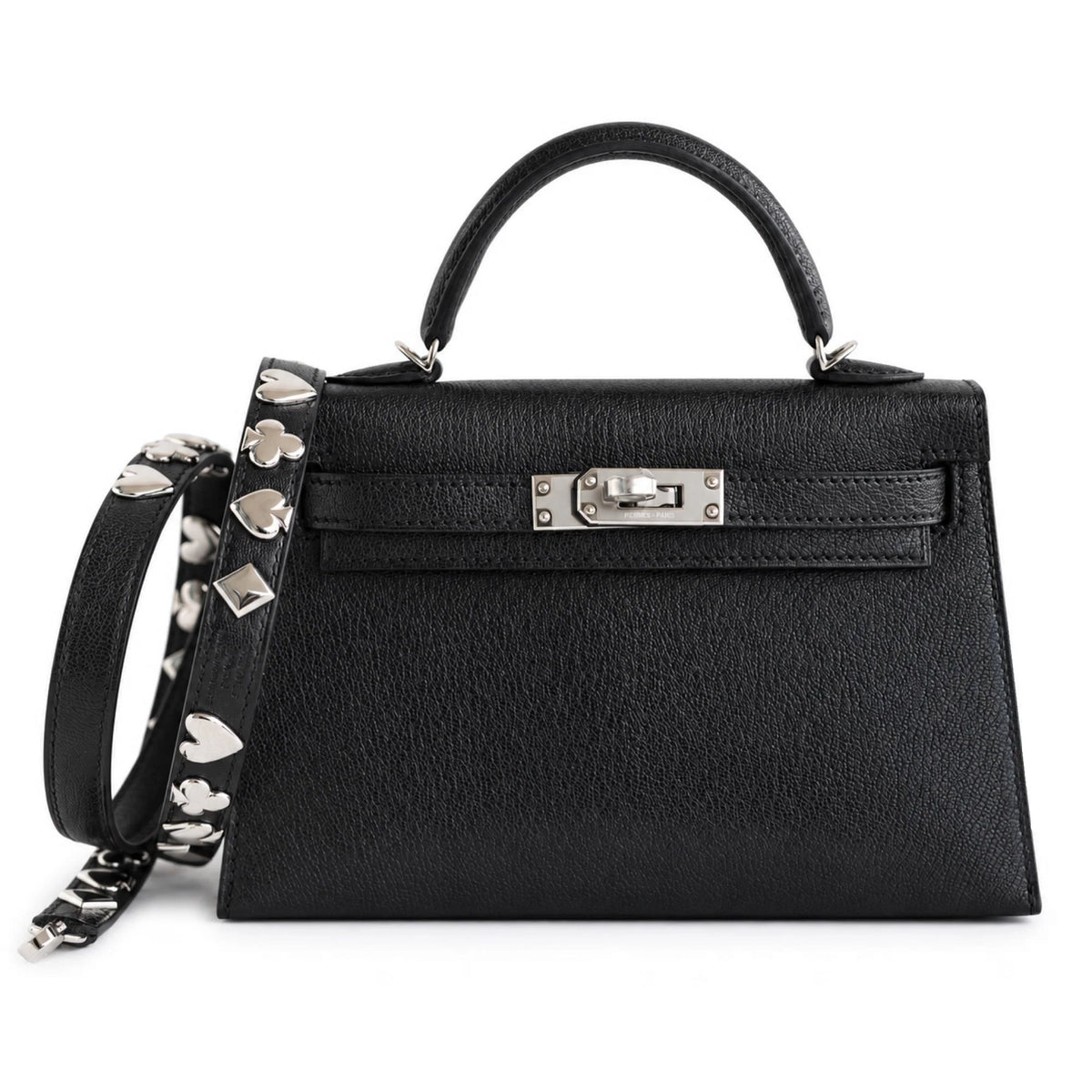 HERMÈS KELLY 20 ATOUTS NOIR CHÈVRE CHAMILA FINITION PALLADIÉE