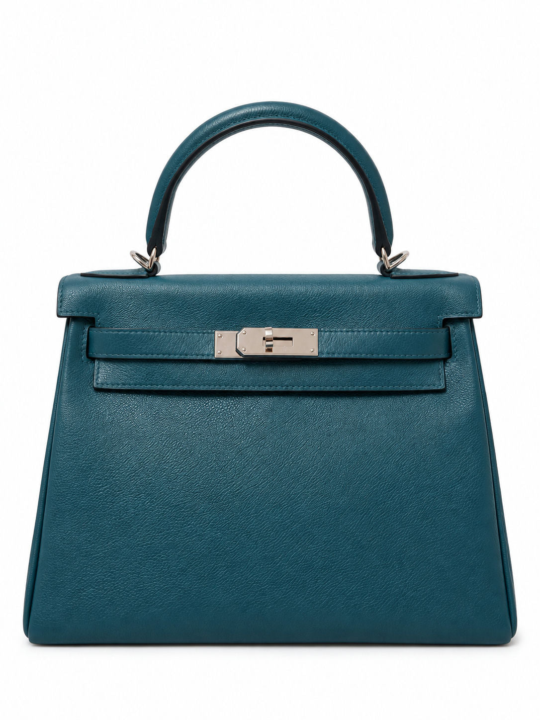 HERMÈS KELLY 28 SELLIER EPSOM BLEU COBALT VERSO BLEU ATOLL FINITION PALLADIÉE