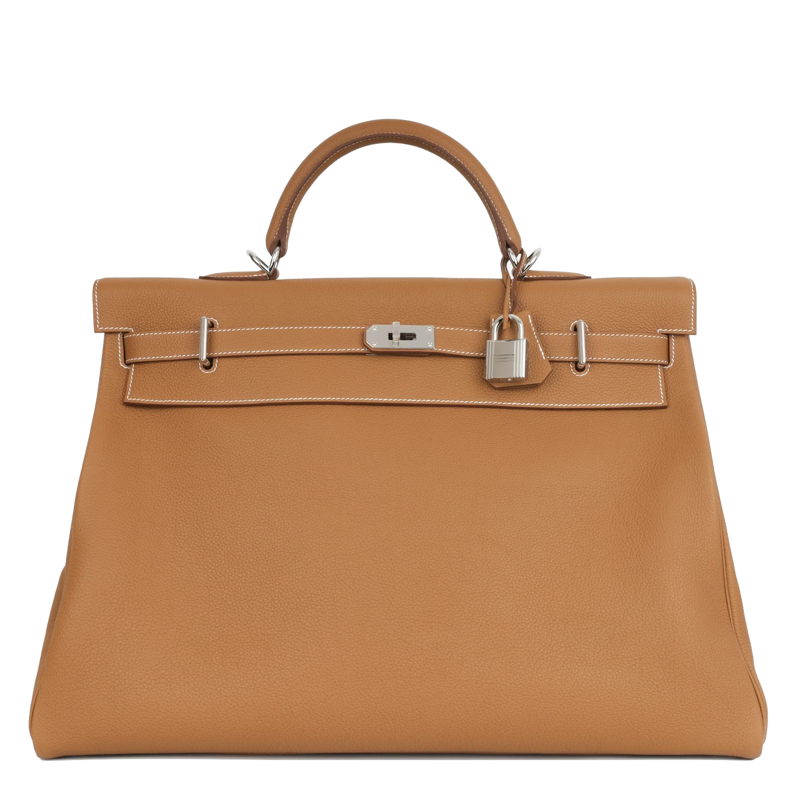 HERMES Kelly 50 Gold Cuir Togo Finition Palladié
