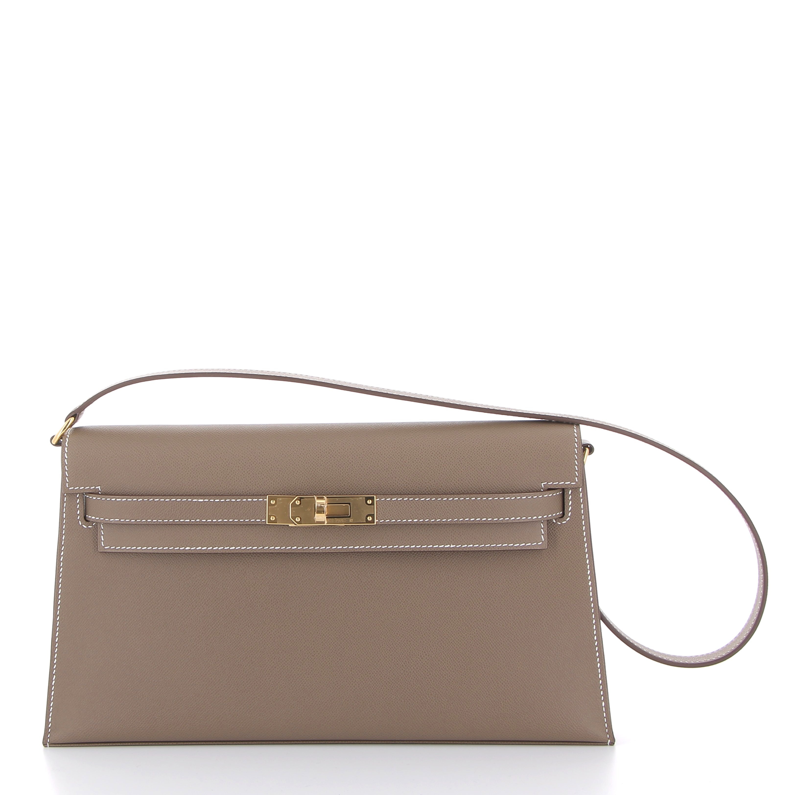 HERMES Kelly Elan Etoupe Epsom Finition Or Jaune