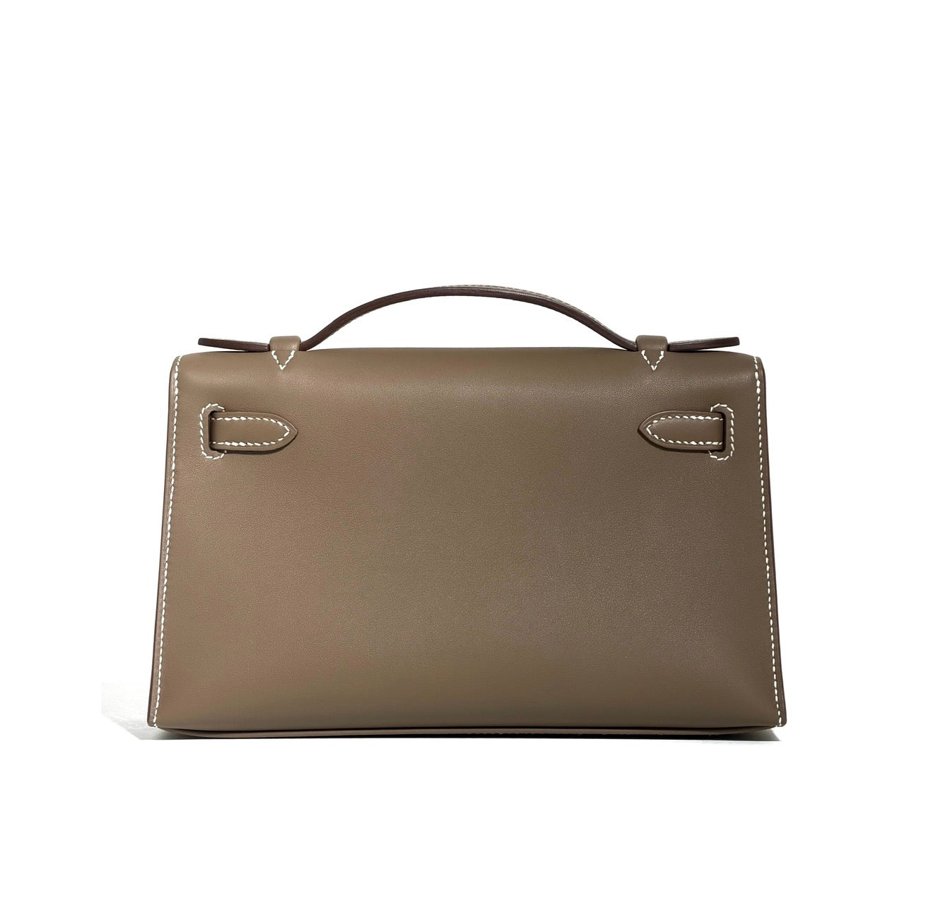 HERMES Kelly Pochette Etoupe Swift Finition Or Jaune