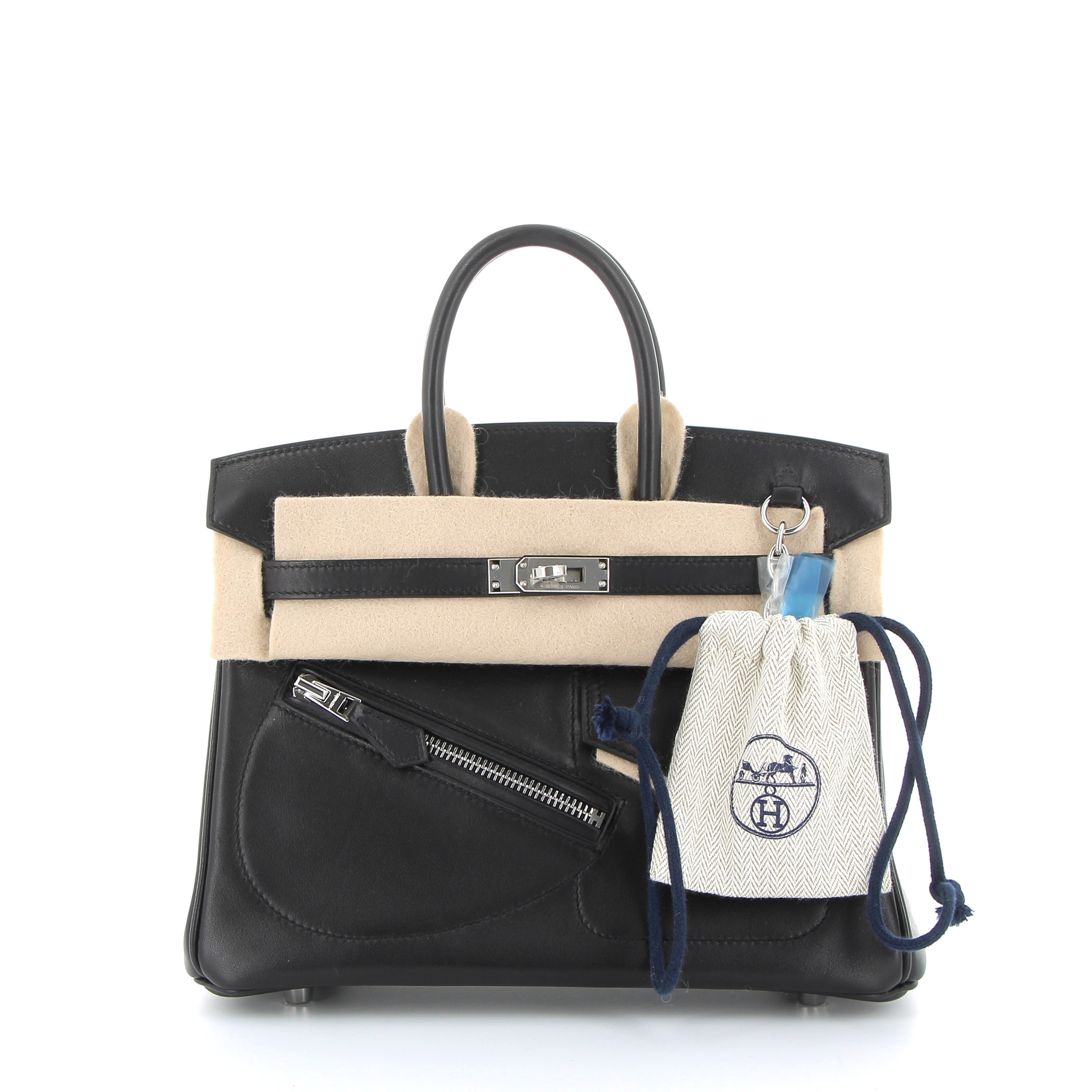 HERMÈS Birkin The Rock 25 Veau Volupto Noir finition palladié