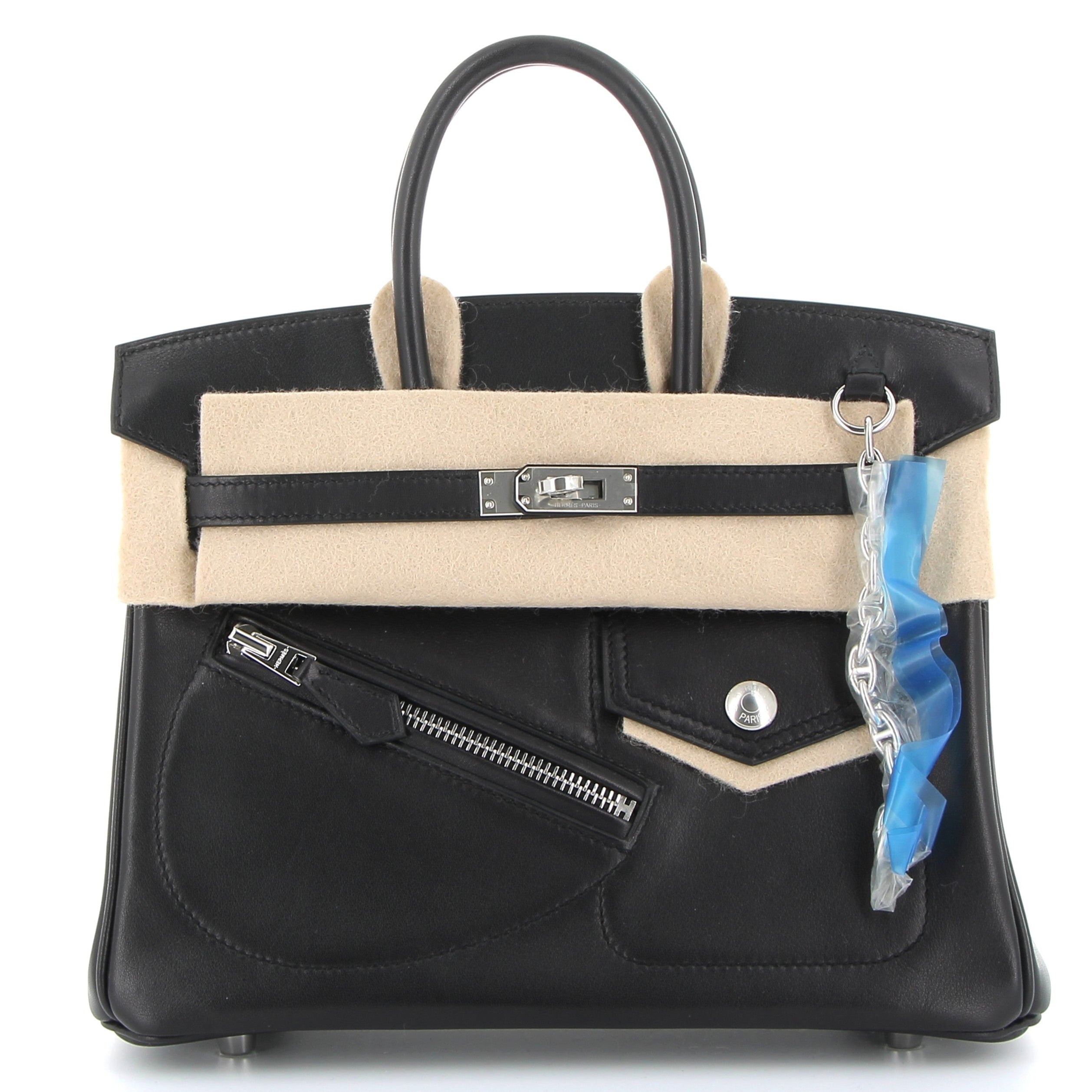 HERMÈS Birkin The Rock 25 Veau Volupto Noir Finition Palladié