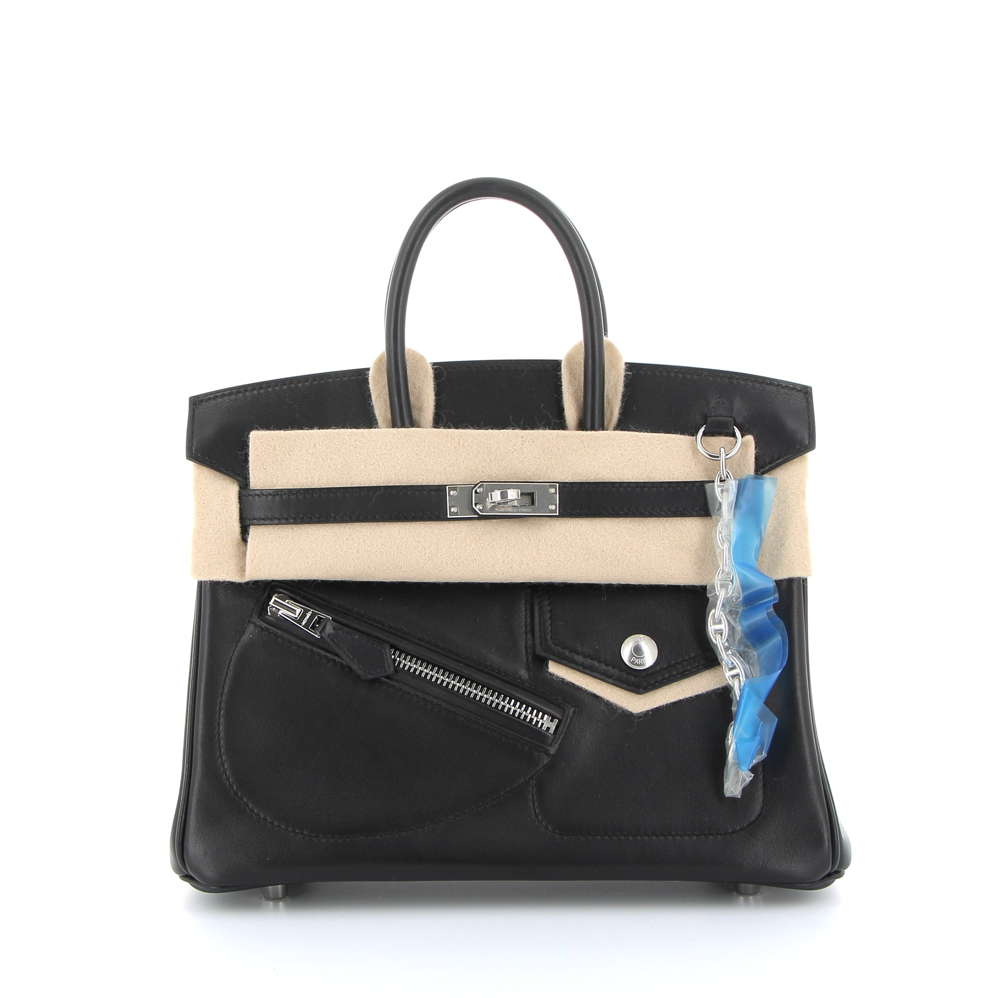 HERMÈS Birkin The Rock 25 Veau Volupto Noir Finition Palladié