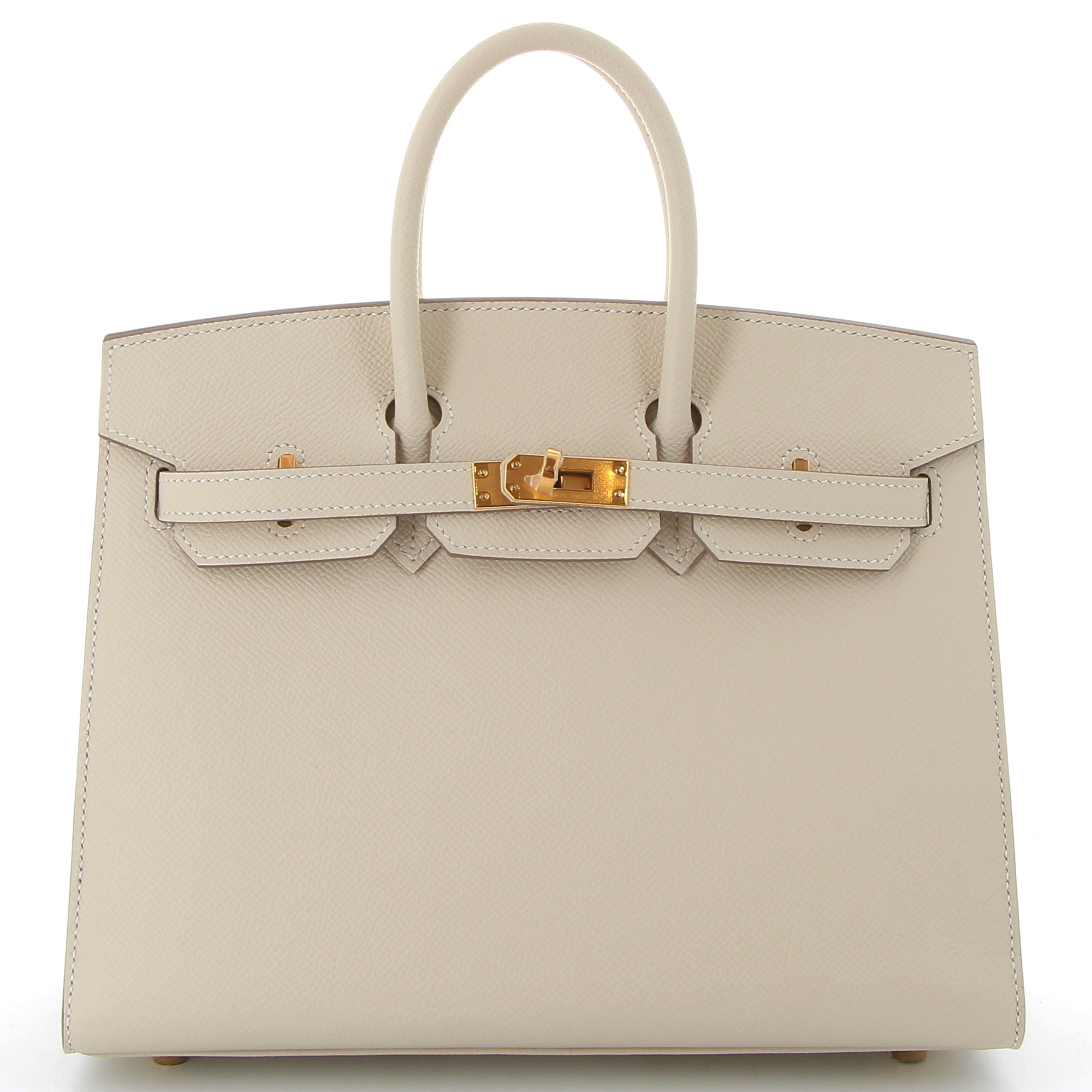 HERMES Birkin 25 Craie Sellier Cuir Epsom Finition