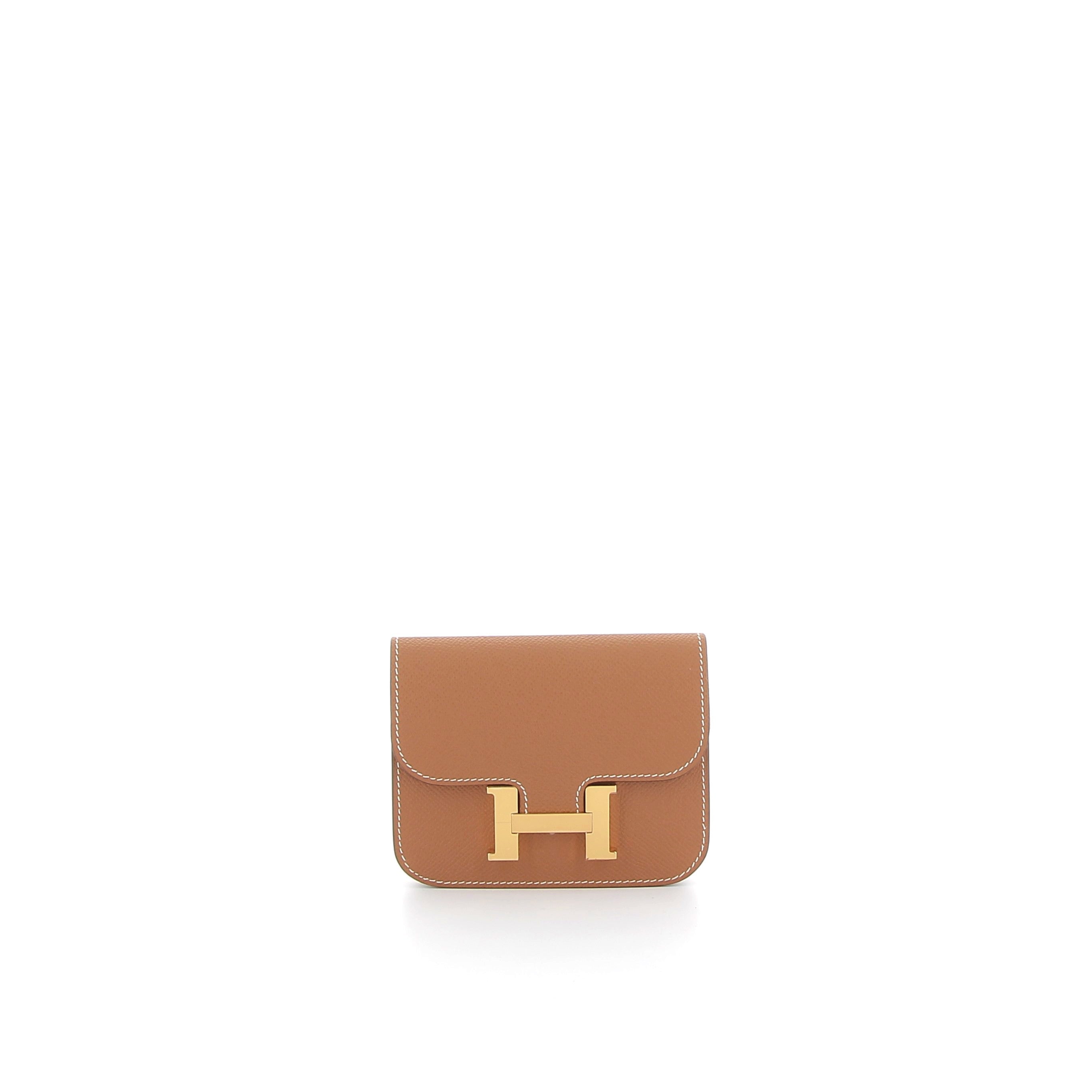 HERMÈS Portefeuille Constance Slim Gold Epsom Finition Or jaune