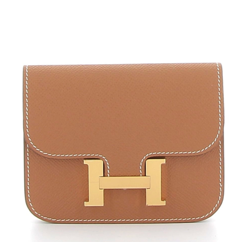 HERMÈS Portefeuille Constance Slim Gold Epsom Finition Or jaune